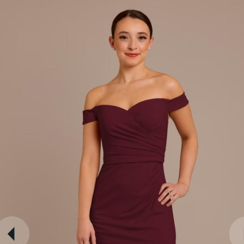 Elegant Off-Shoulder Burgundy Dress
